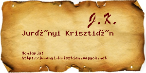 Jurányi Krisztián névjegykártya
